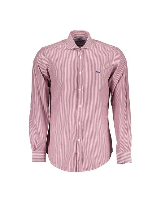 Camicia in cotone con polsini a contrasto di Harmont & Blaine in Pink da Uomo