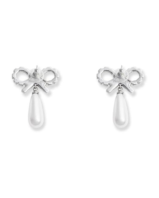 Self-Portrait White Earrings