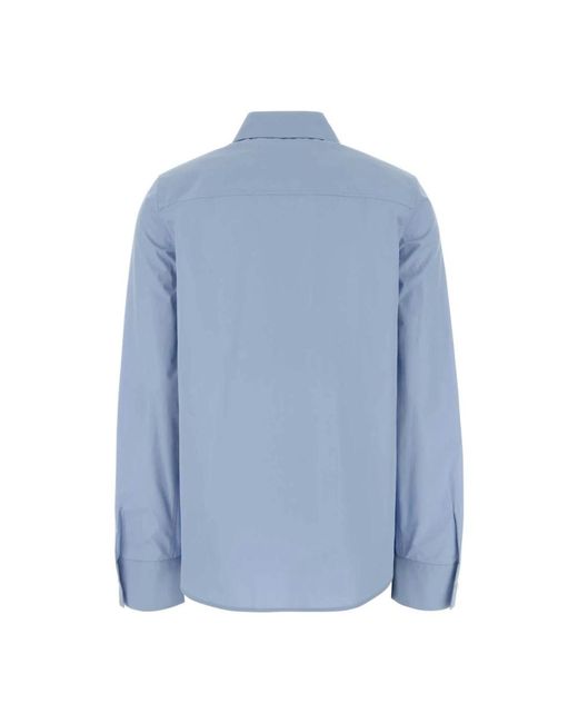 Jil Sander Overhemden ,Blauw ,Katoen Cotton Poplin Shirt in het Blue