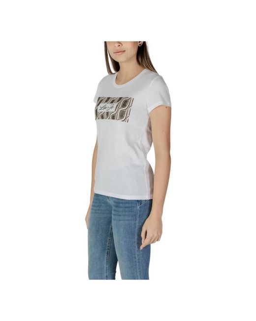 Liu Jo Blue Kurzarm baumwoll-t-shirt kollektion