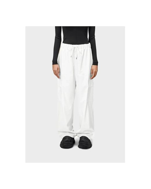 Rains White Wide Trousers