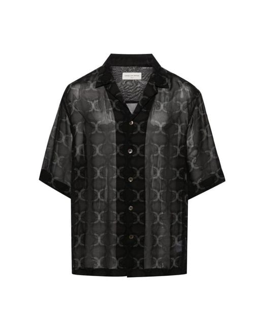 Dries Van Noten Black Short Sleeve Shirts for men