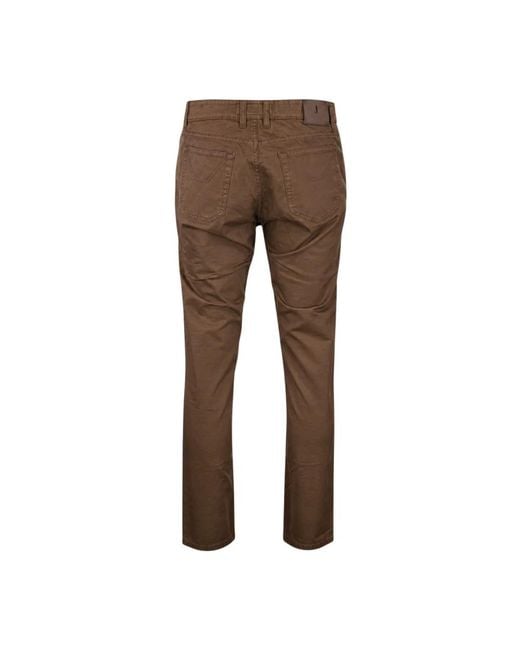 Jeckerson Brown Slim-Fit Trousers for men