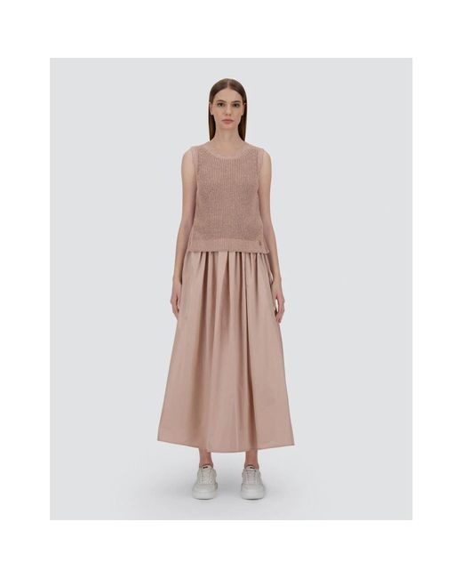 Herno Truien & Vesten ,Roze ,Katoen Glitter Knit Vest in het Brown