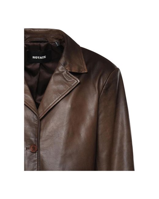 ROTATE BIRGER CHRISTENSEN Brown Leather Jackets