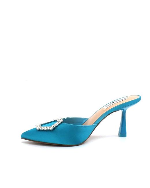 Steve Madden Blue Heeled Mules