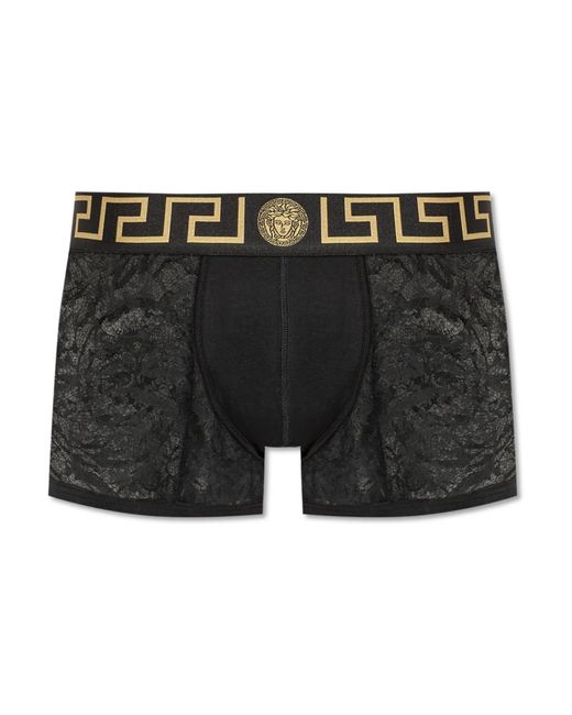 Versace Boxershorts Met Greca-Tailleband En Kant in het Black voor heren