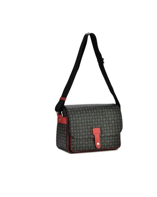 Pollini Black Heritage Schultertasche Mit Logoband
