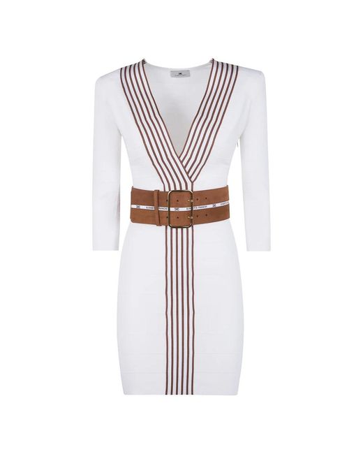 Elisabetta Franchi White Short Dresses