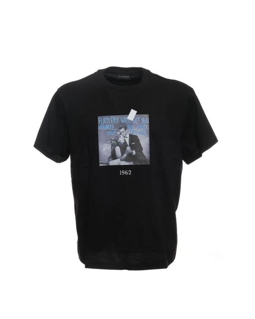 Throwback. Tops ,Zwart ,Katoen James Bond Film Print T-Shirt in het Black voor heren