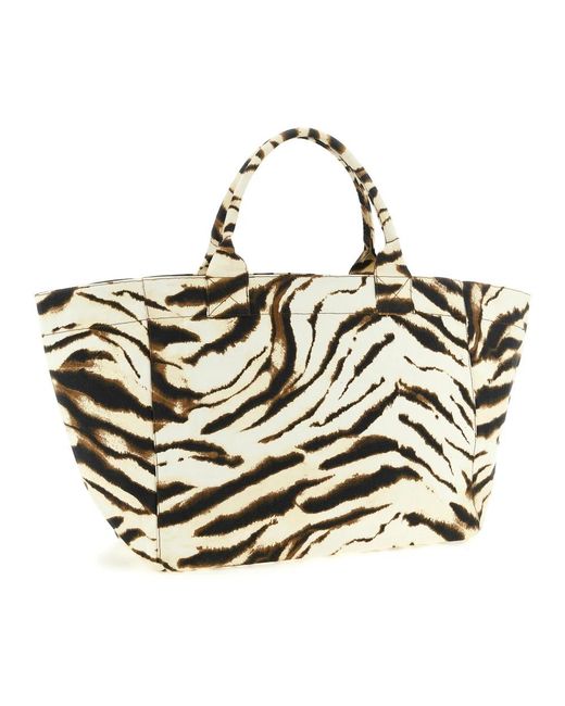 Ganni Metallic Shopping Bags