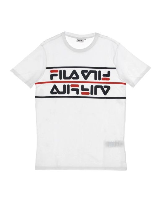 Fila Tops ,Wit ,Katoen T-Shirt in het White voor heren