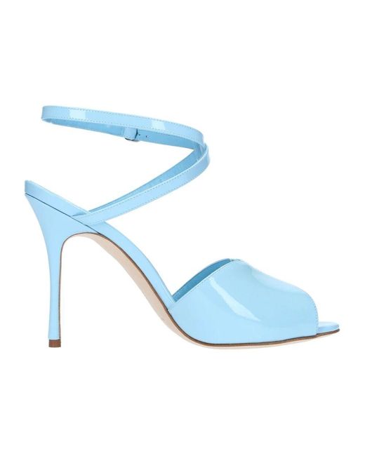Manolo Blahnik Blue High Heel Sandals