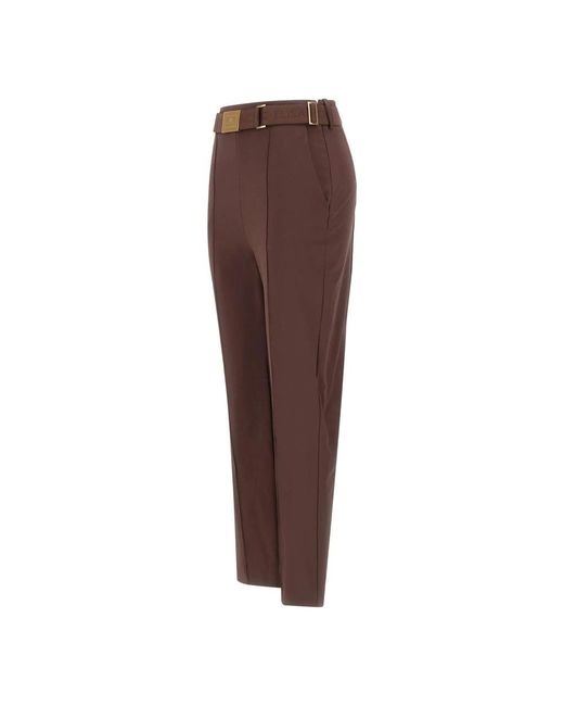 Elisabetta Franchi Brown Slim-Fit Trousers
