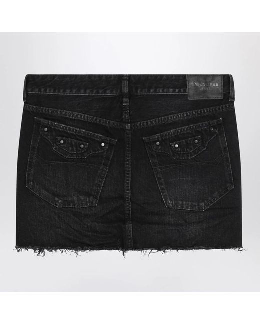 Balenciaga Black Denim Skirts
