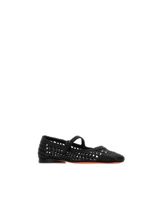 Santoni Black Ballerinas