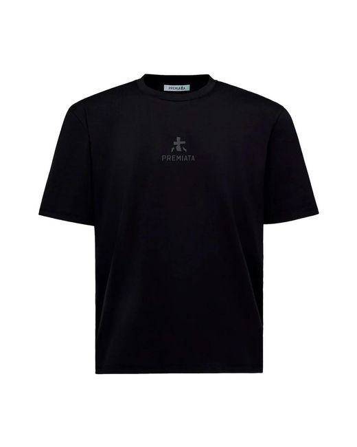 Premiata Tops ,Zwart ,Katoen Zwart T-Shirt Met Centraal Logo in het Black voor heren
