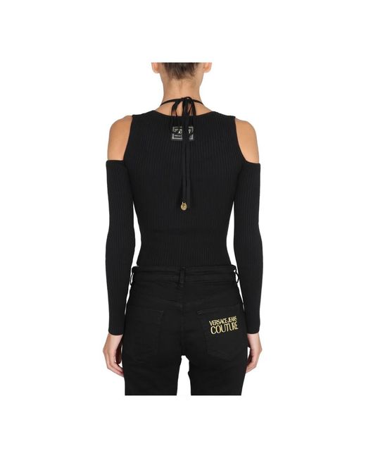 Versace Jeans Couture Black Round-Neck Knitwear