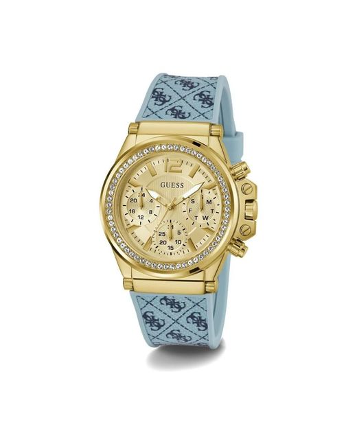 Guess Accessoires ,Geel ,Multifunctionele Armbandhorloge in het Metallic
