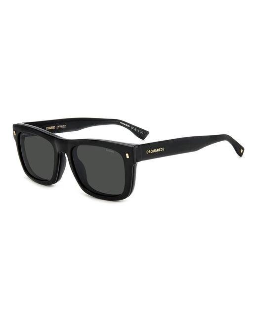 DSquared² Schwarze faltbare clip-on-sonnenbrille,havana folding clip on sonnenbrille in Black für Herren
