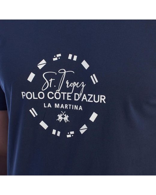 La Martina Blue T-Shirts for men