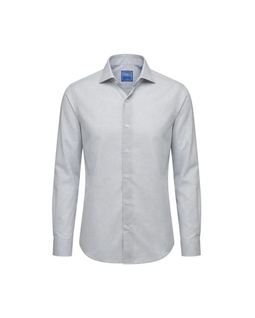 Fedeli Blue Casual Shirts for men