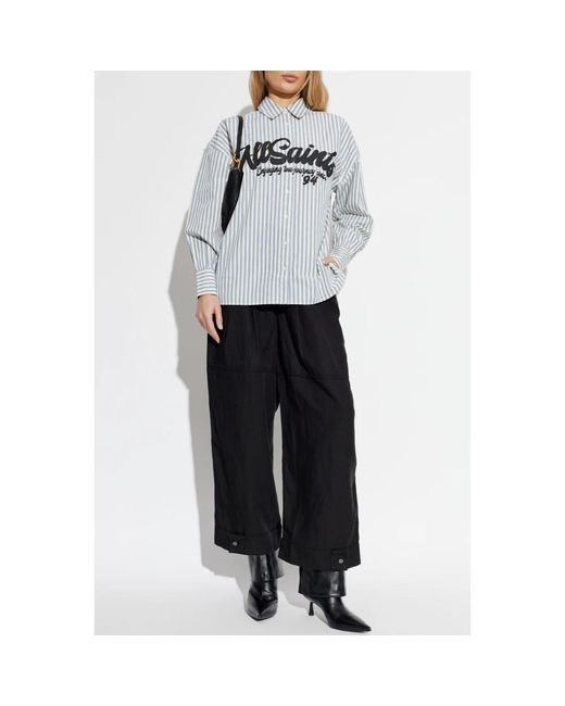 AllSaints Overhemden ,Wit ,Katoen Adrianne Shirt in het Blue