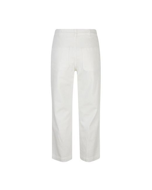 Eleventy White Cropped Trousers