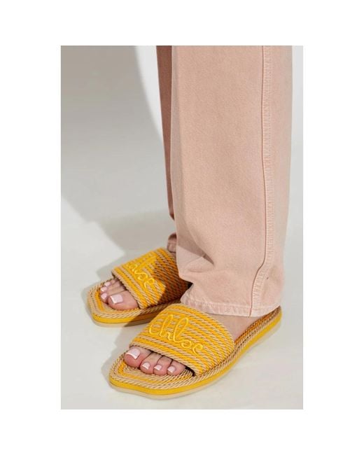 Chloé Yellow Sliders