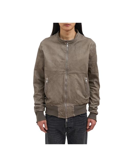 Giorgio Brato Brown Bomber Jackets for men