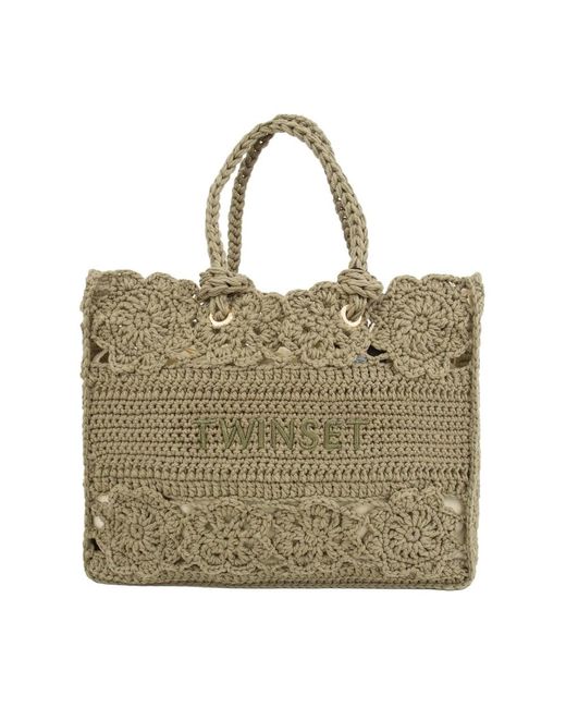 Tote Bags di Twinset in Metallic
