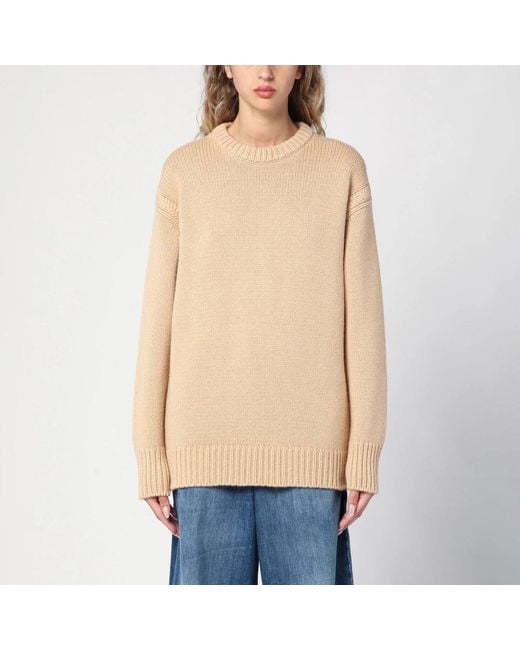 Chloé Round-Neck Knitwear in het Natural