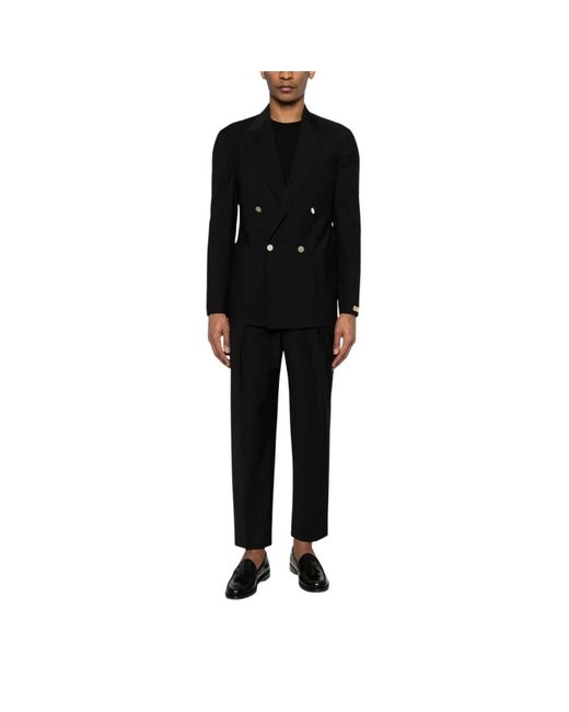 BRIGLIA Black Double Breasted Suits for men