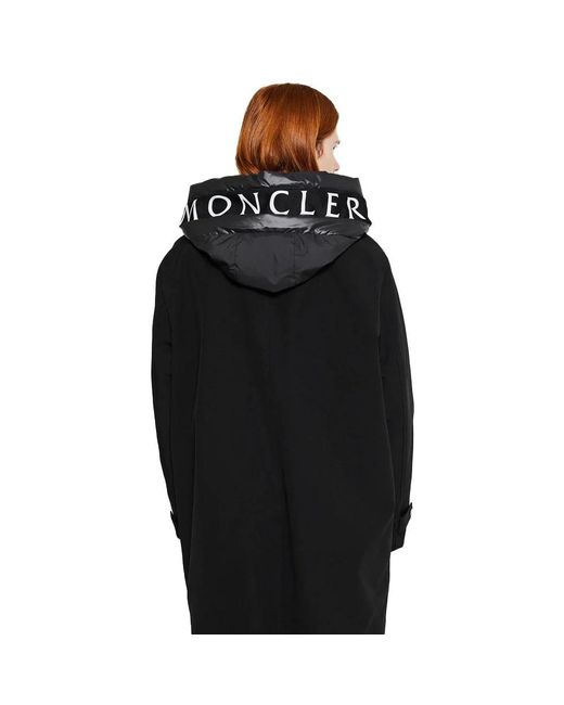 Moncler Jassen ,Zwart ,Katoen Lange Donsparka Jas in het Black