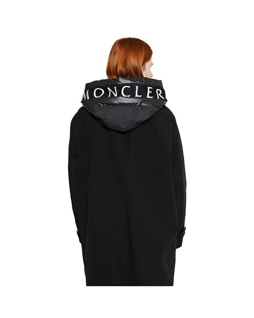 Moncler Jassen ,Zwart ,Katoen Lange Donsparka Jas in het Black