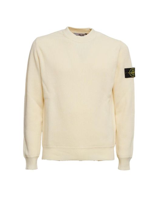 Stone Island Natural Round-Neck Knitwear for men