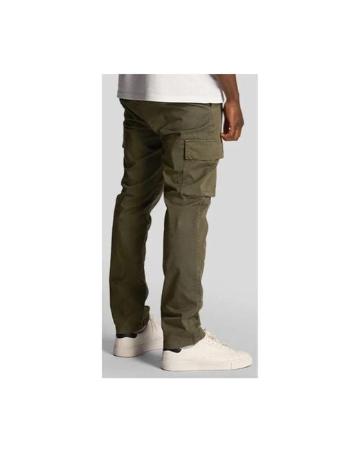 Lyle & Scott Green Slim-Fit Trousers for men
