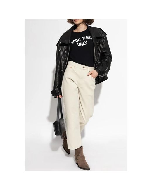 R13 Straight Trousers in het Natural