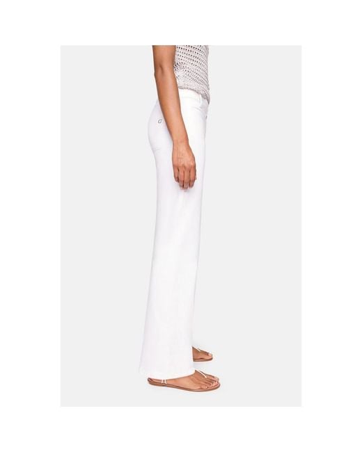 Cambio White Wide Trousers