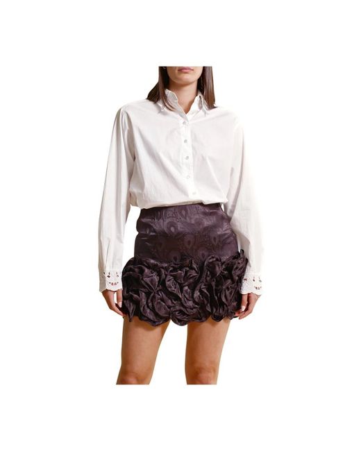 byTiMo Rokken ,Zwart ,Chique Jacquard Mini Rok in het White
