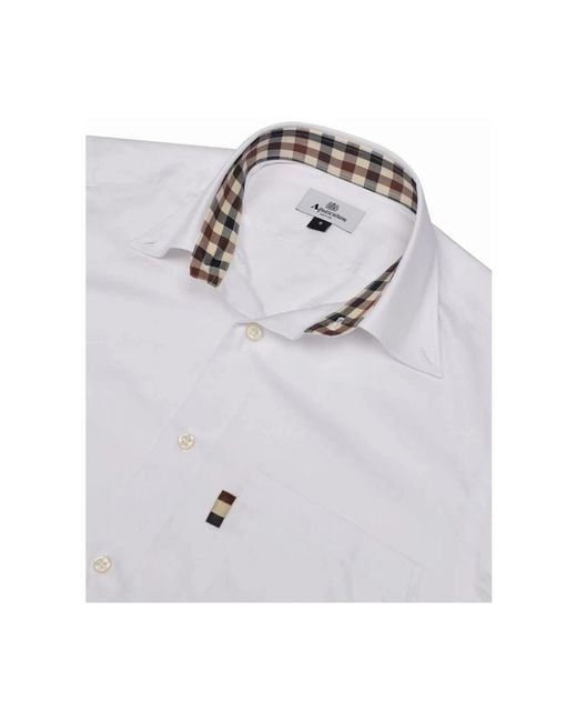 Aquascutum White Casual Shirts for men