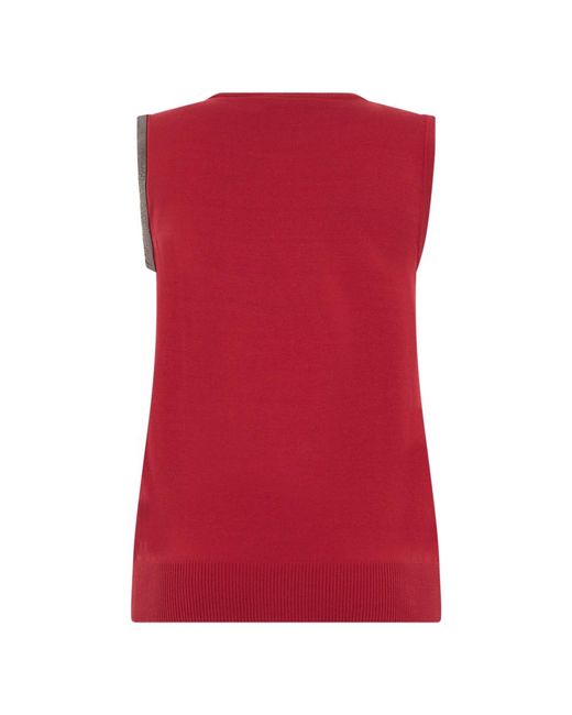 Fabiana Filippi Red Sleeveless Tops