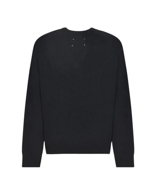 Maison Margiela V-Neck Knitwear in het Black voor heren