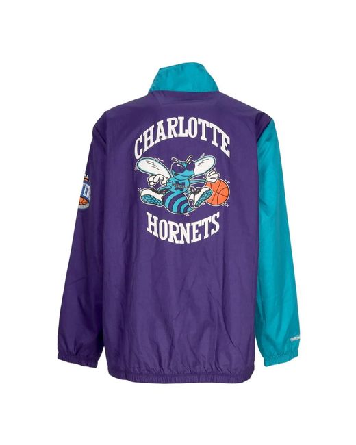 Mitchell & Ness Jassen ,Veelkleurig ,Polyester Nba Gebogen Windbreaker Jas in het Blue voor heren