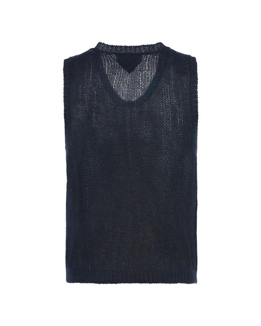 Prada Blue Cashmere Knitwear