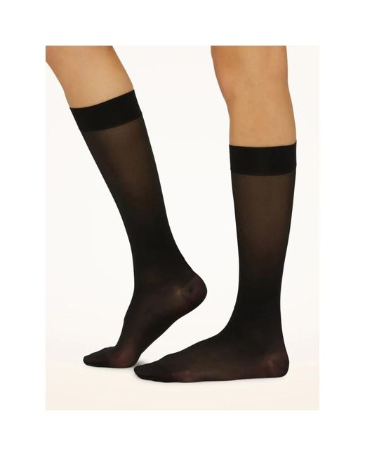 Wolford Pure Energy 30 Leg Vitalizer Kniekousen in het Black