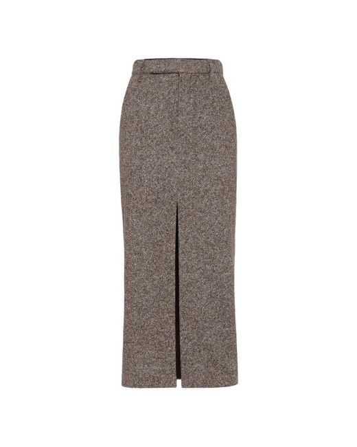 Brunello Cucinelli Brown Maxi Skirts