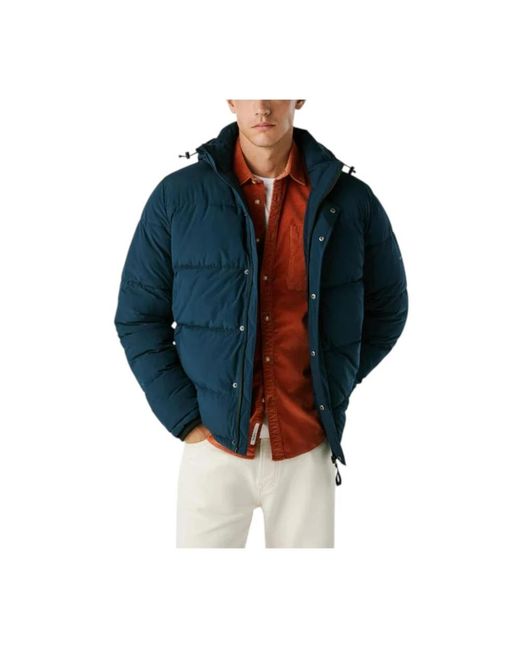 Pepe Jeans Jassen ,Blauw ,Leer Jobias Down Jacket in het Blue voor heren