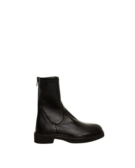 Evaluna Schoenen ,Zwart ,Suède Anfibio Stretch Enkelboot in het Black
