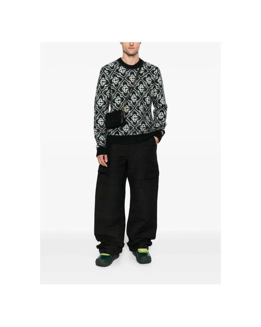 Casablanca Black Round-Neck Knitwear for men